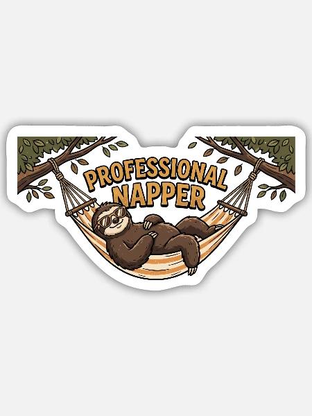 Professioneller Napper - Sticker Größe S (10 x 10 cm) - Mattweiß