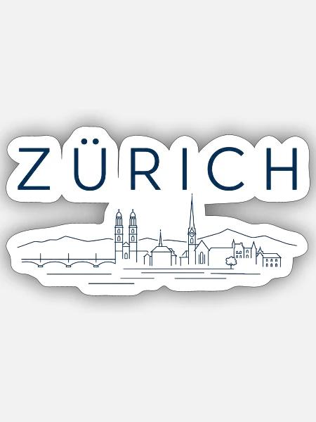 Zürich Schweiz - Sticker Größe S (10 x 10 cm) - Mattweiß