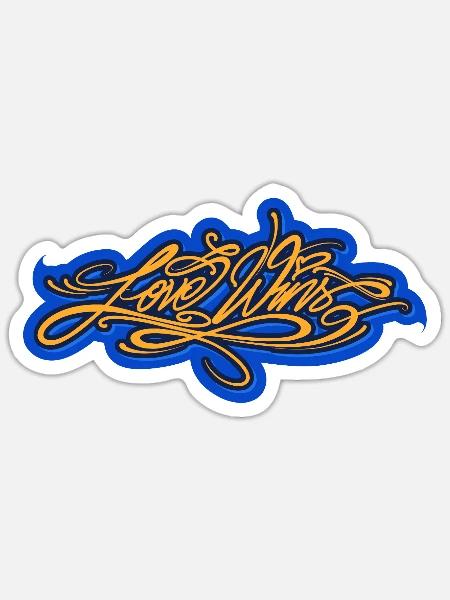 Love Wins - Sticker Größe S (10 x 10 cm) - Mattweiß