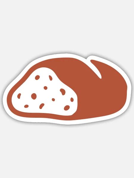 Bauernbrot Scheibe Grafik - Sticker Größe S (10 x 10 cm) - Mattweiß