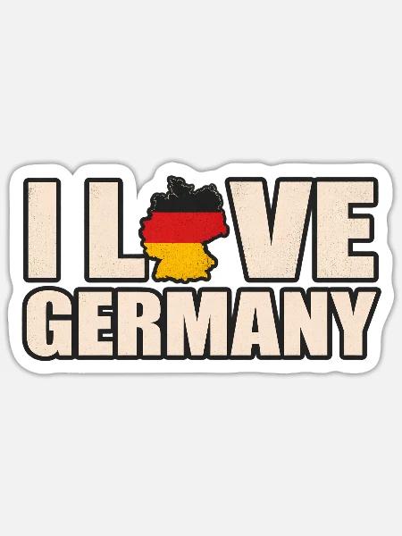 Ich liebe Deutschland - Sticker Größe S (10 x 10 cm) - Mattweiß