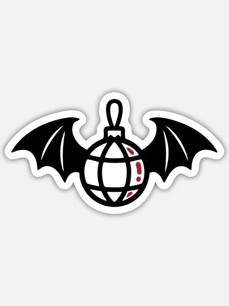 Fledermaus Discokugel Icon - Sticker Größe S (10 x 10 cm) - Mattweiß