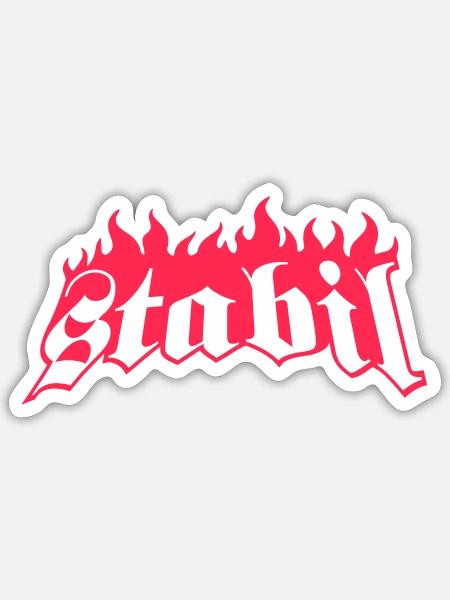 STABIL - FLAMES - Sticker Größe S (10 x 10 cm) - Mattweiß