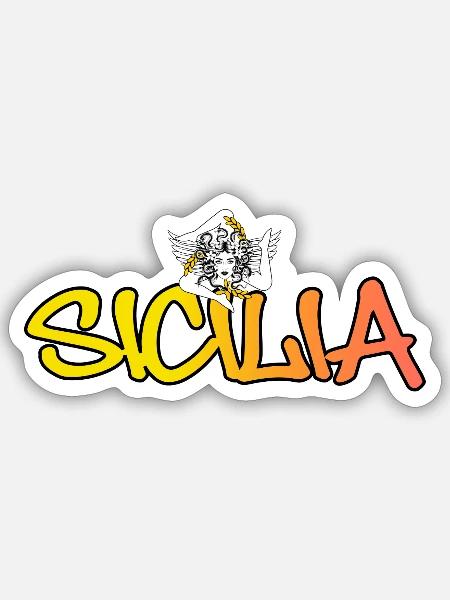 Sicilia - Sticker Größe S (10 x 10 cm) - Mattweiß
