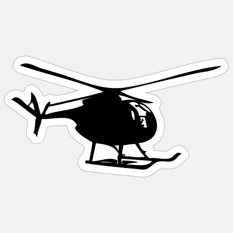 Hubschrauber - Sticker Größe S (10 x 10 cm) - Mattweiß