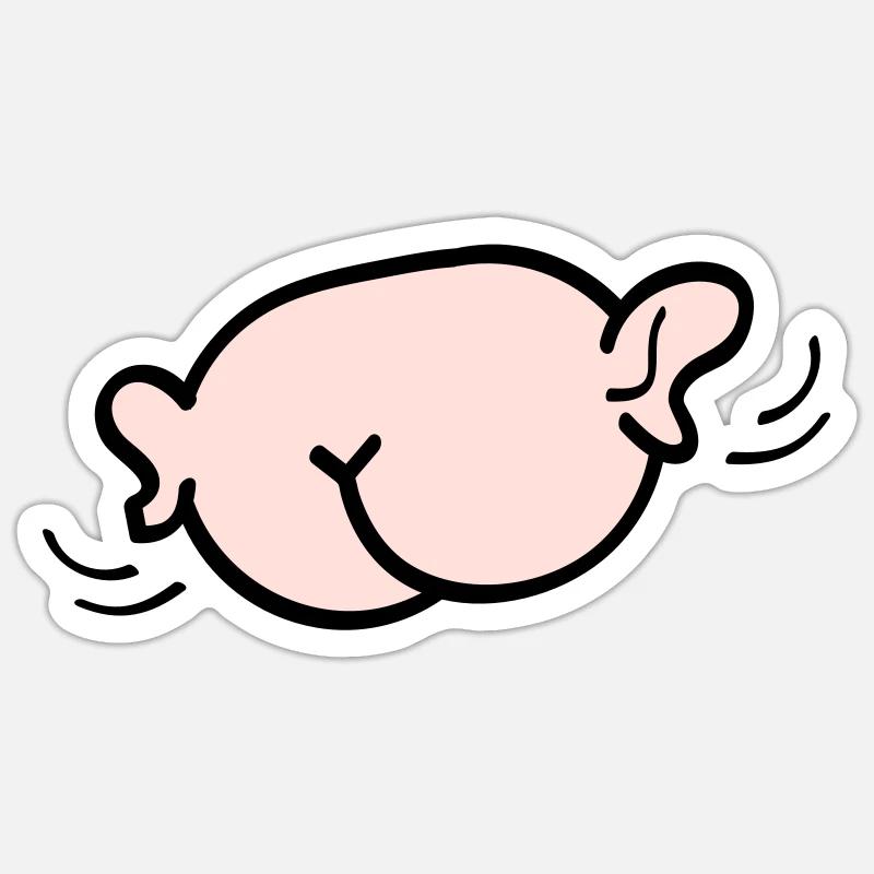 Arsch mit Ohren Sticker Größe S (10 x 10 cm)