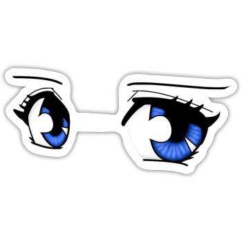 Mangaeyes - Sticker Größe S (10 x 10 cm) - Mattweiß - Vorne