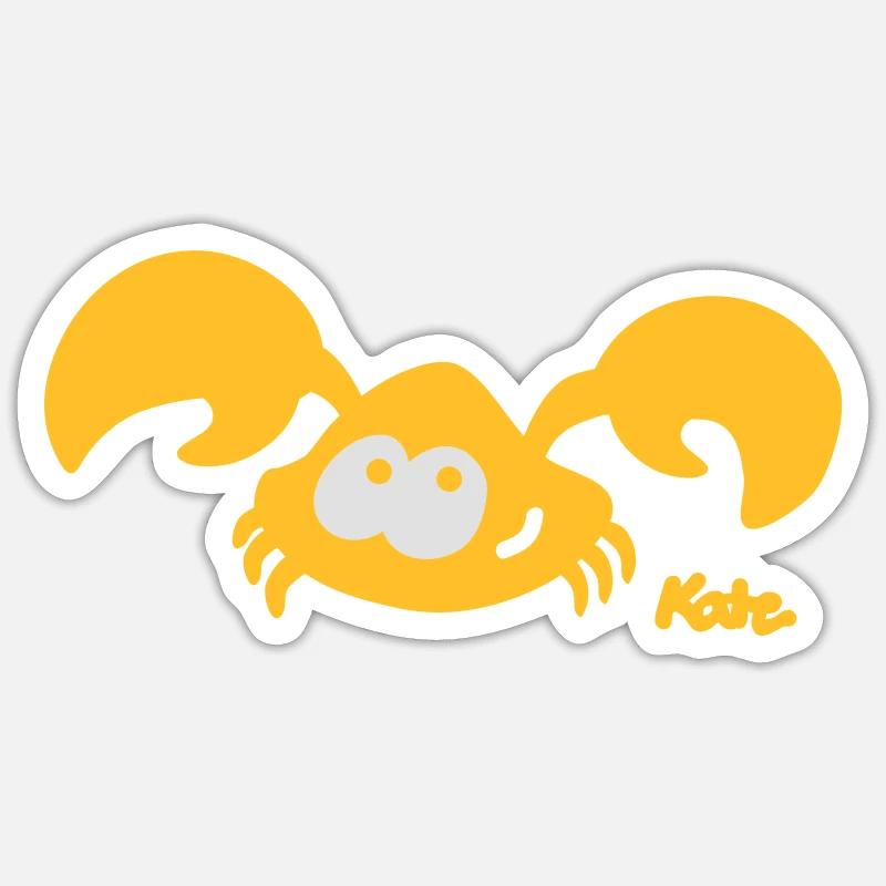 Crabe (2c) - Sticker taille S (10 x 10 cm) - blanc mat