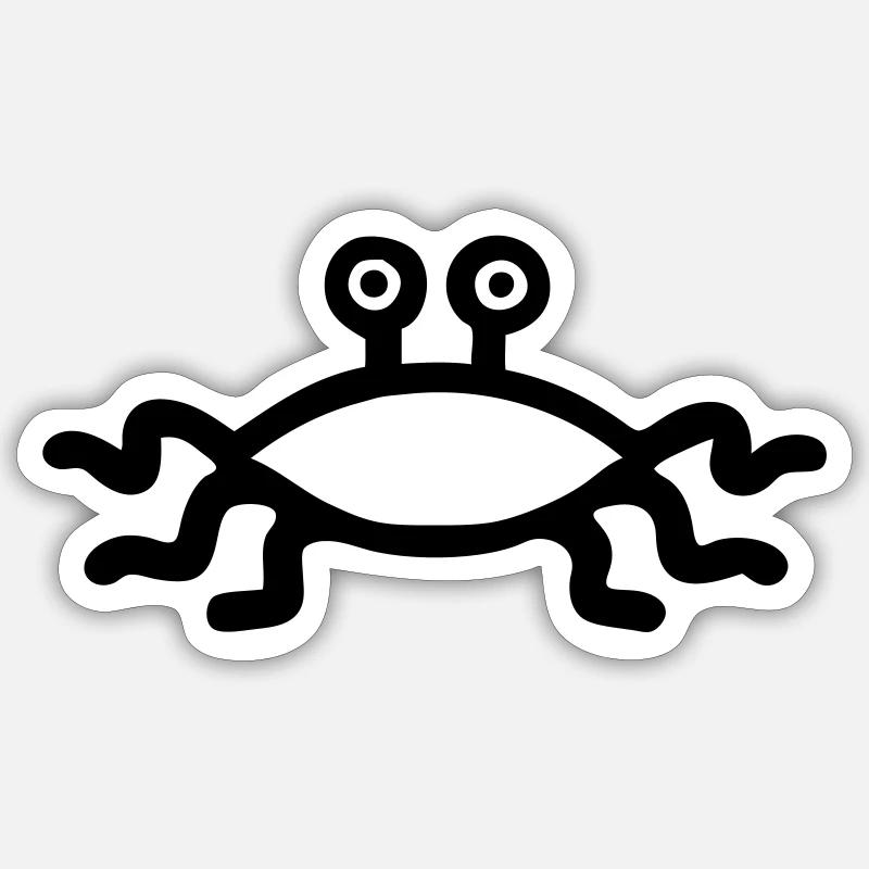 Flying Spaghetti Monster - Sticker Größe S (10 x 10 cm) - Mattweiß