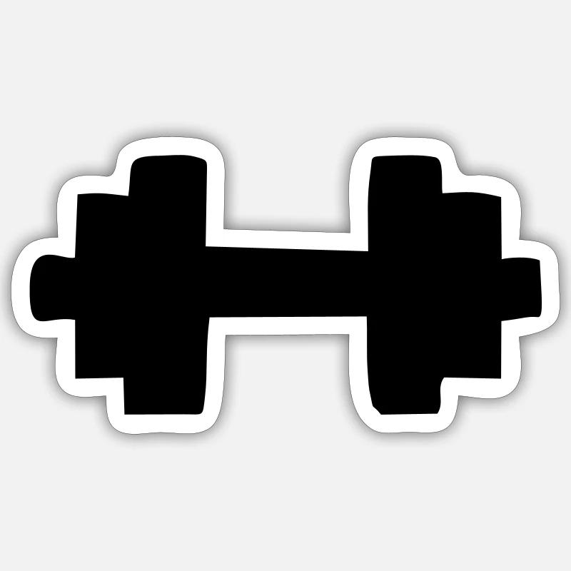 Hantel, Kraftsport Sticker Größe S (10 x 10 cm)