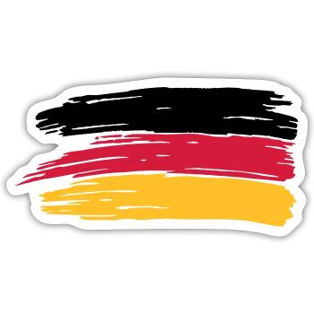 PINSELSTRICH DEUTSCHLAND FAHNE GER - Sticker Größe S (10 x 10 cm) - Mattweiß - Vorne