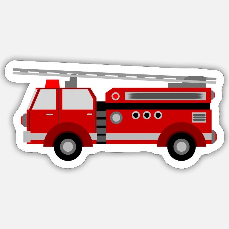 Fire Engine - Sticker taille S (10 x 10 cm) - blanc mat