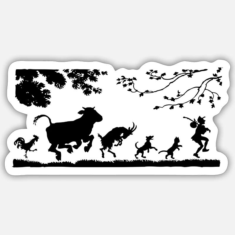 chicken16 - Sticker taille S (10 x 10 cm) - blanc mat