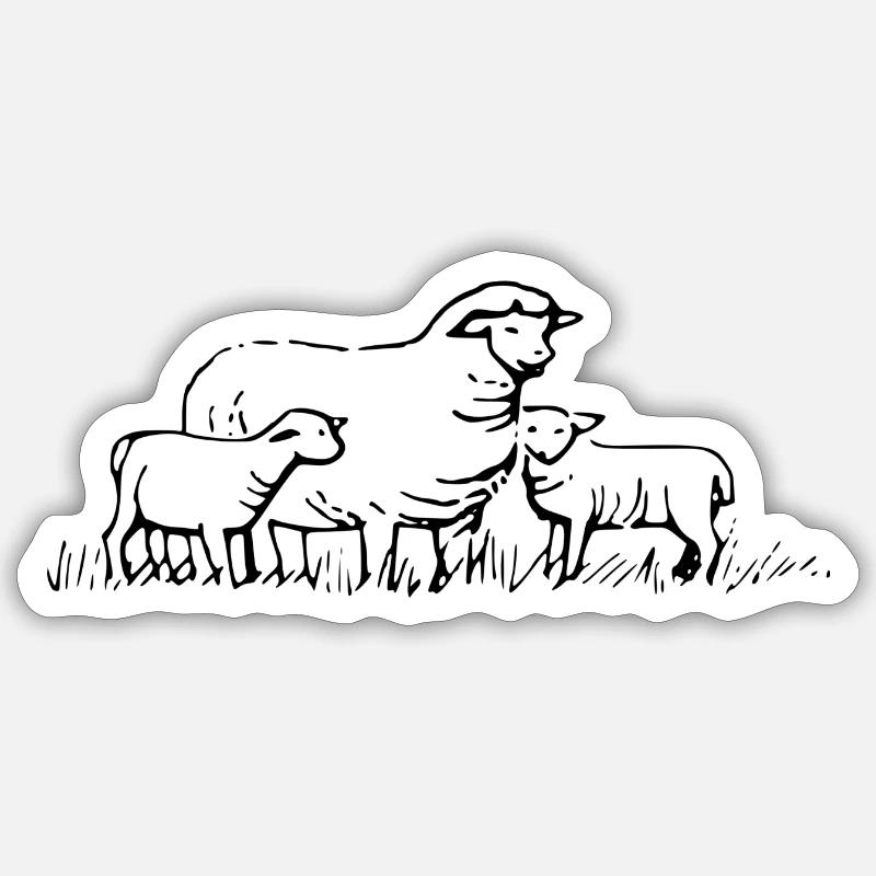 sheep147 - Sticker taille S (10 x 10 cm) - blanc mat