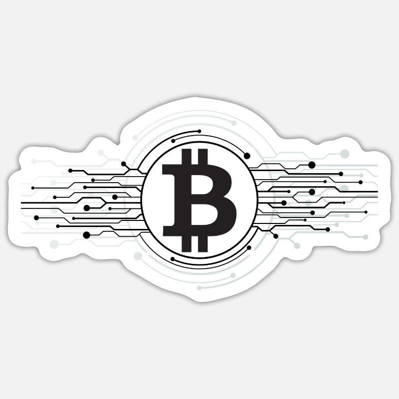 Bitcoin Logo - Sticker taille S (10 x 10 cm) - blanc mat