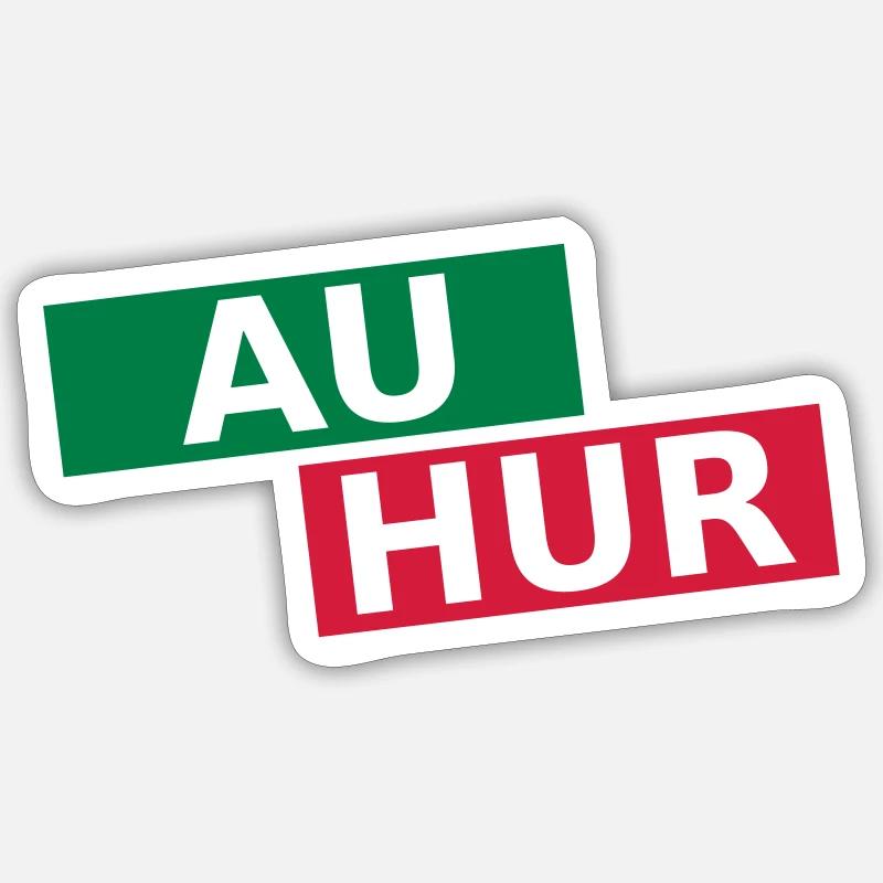 Au Hur - Sticker taille S (10 x 10 cm) - blanc mat