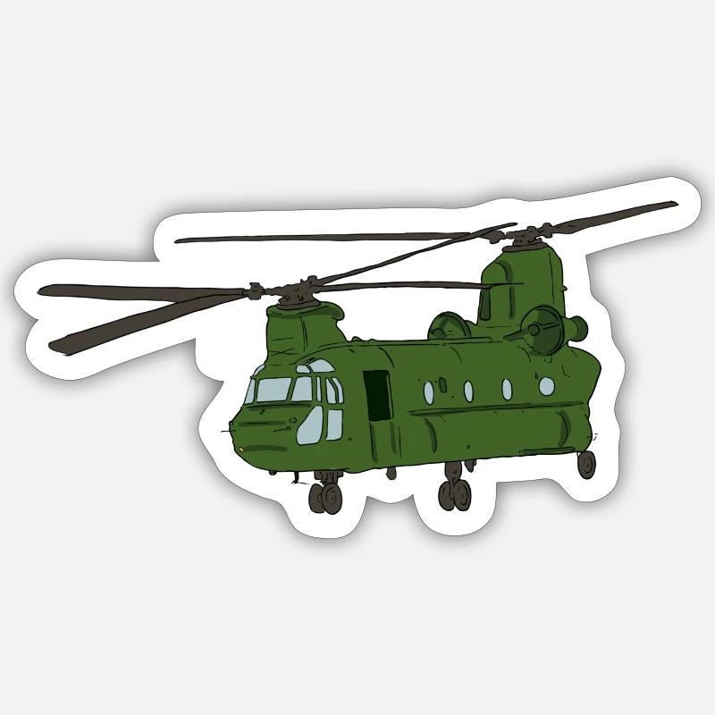 helicopter - Sticker size S (10 x 10 cm) - white matte