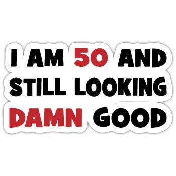 50 - Sticker Größe S (10 x 10 cm) - Mattweiß - Vorne