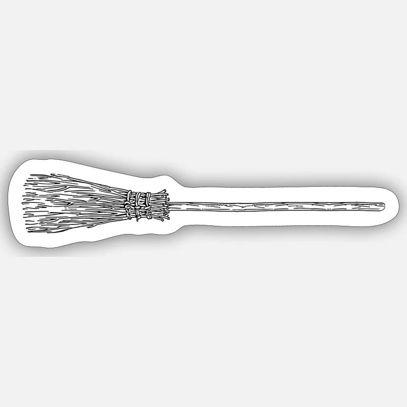 broom - Sticker size S (10 x 10 cm) - white matte