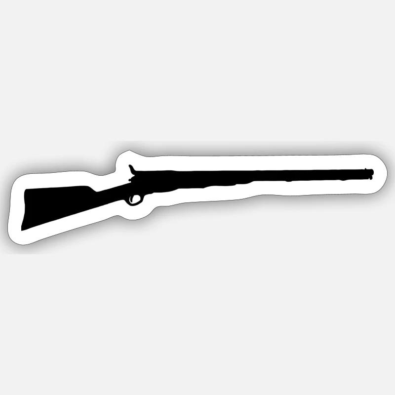fusil de chasse - Sticker taille S (10 x 10 cm) - blanc mat