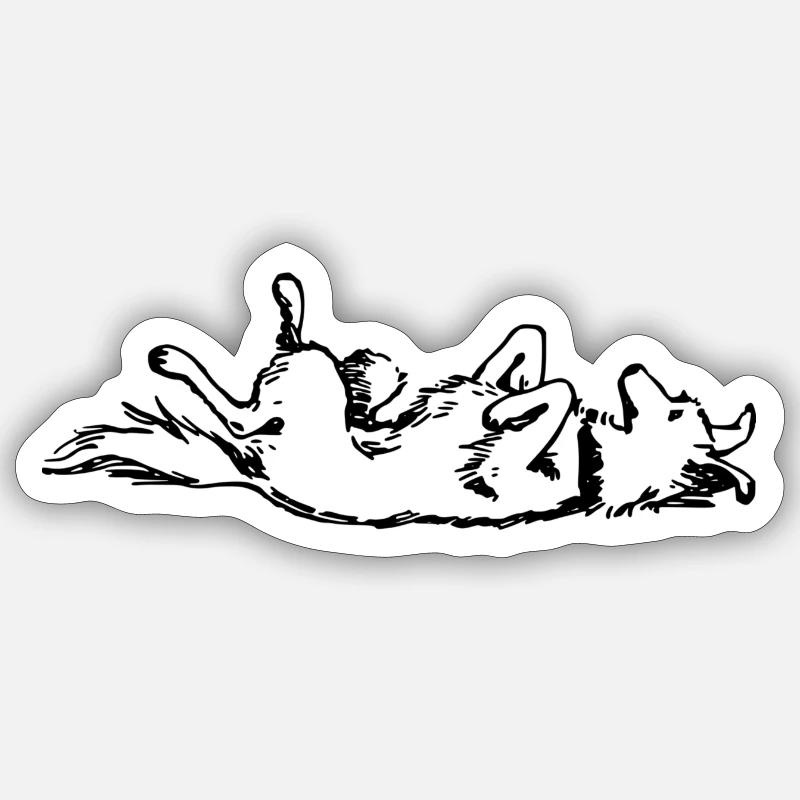 chien - Sticker taille S (10 x 10 cm) - blanc mat
