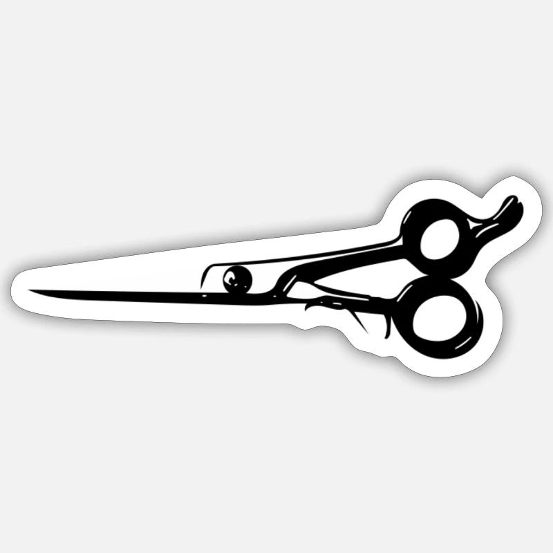 Schere - Sticker Größe S (10 x 10 cm) - Mattweiß