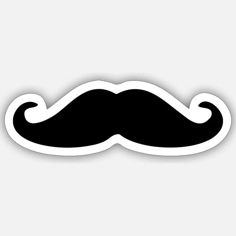 Moustache - Sticker size S (10 x 10 cm) - white matte