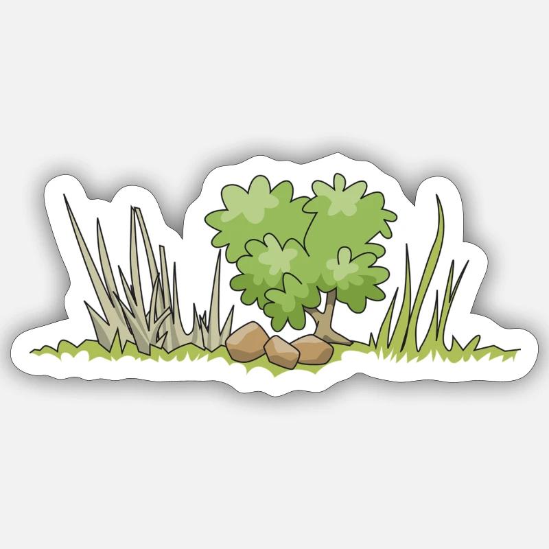 buisson - Sticker taille S (10 x 10 cm) - blanc mat