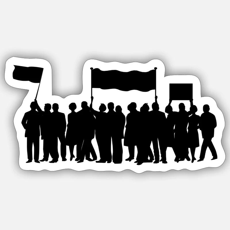 demonstration Sticker size S (10 x 10 cm)