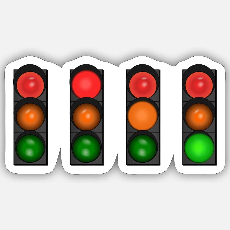 traffic light - Sticker size S (10 x 10 cm) - white matte
