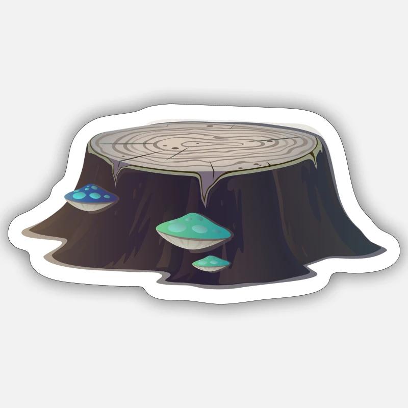 tree stump - Sticker size S (10 x 10 cm) - white matte