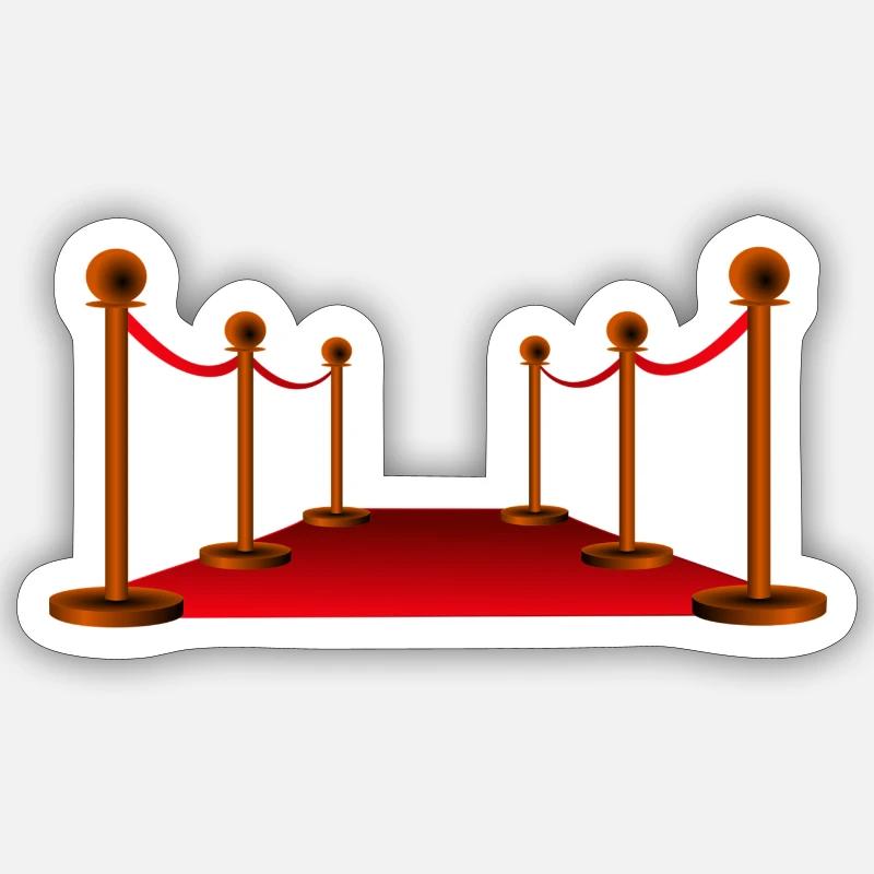 Roter Teppich - Sticker Größe S (10 x 10 cm) - Mattweiß