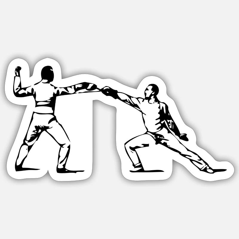 fencing floret sword parry samurai9 Sticker size S (10 x 10 cm)