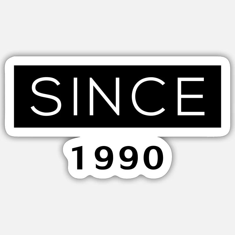 Depuis - 1990 - Sticker taille S (10 x 10 cm) - blanc mat