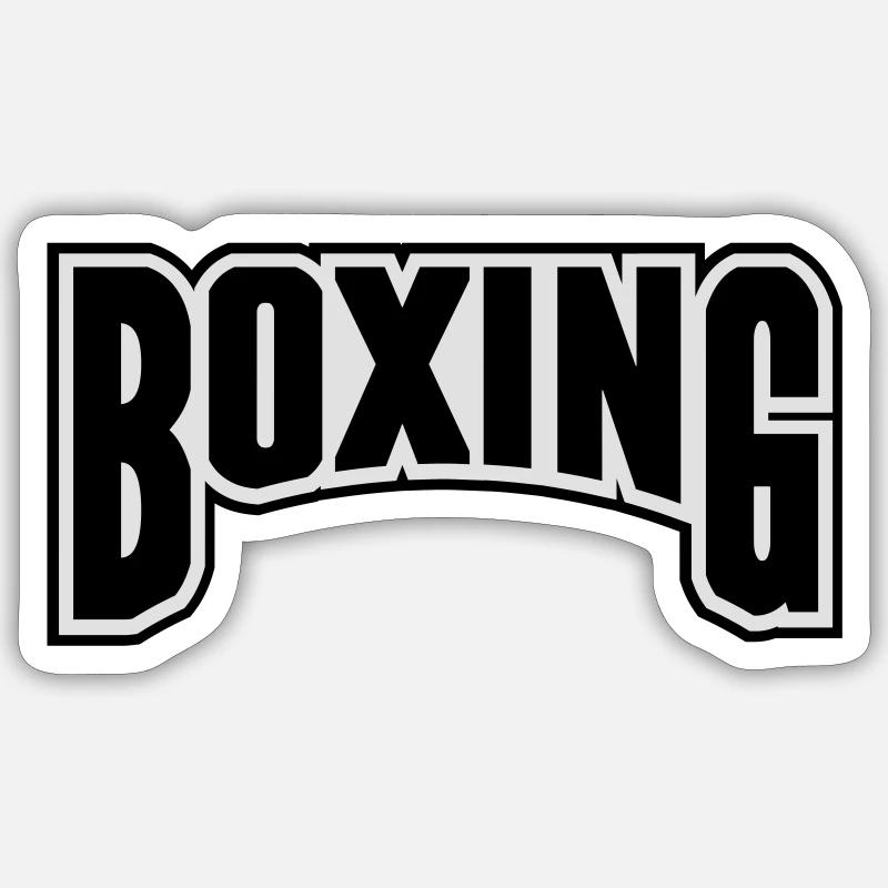boxing - Sticker taille S (10 x 10 cm) - blanc mat