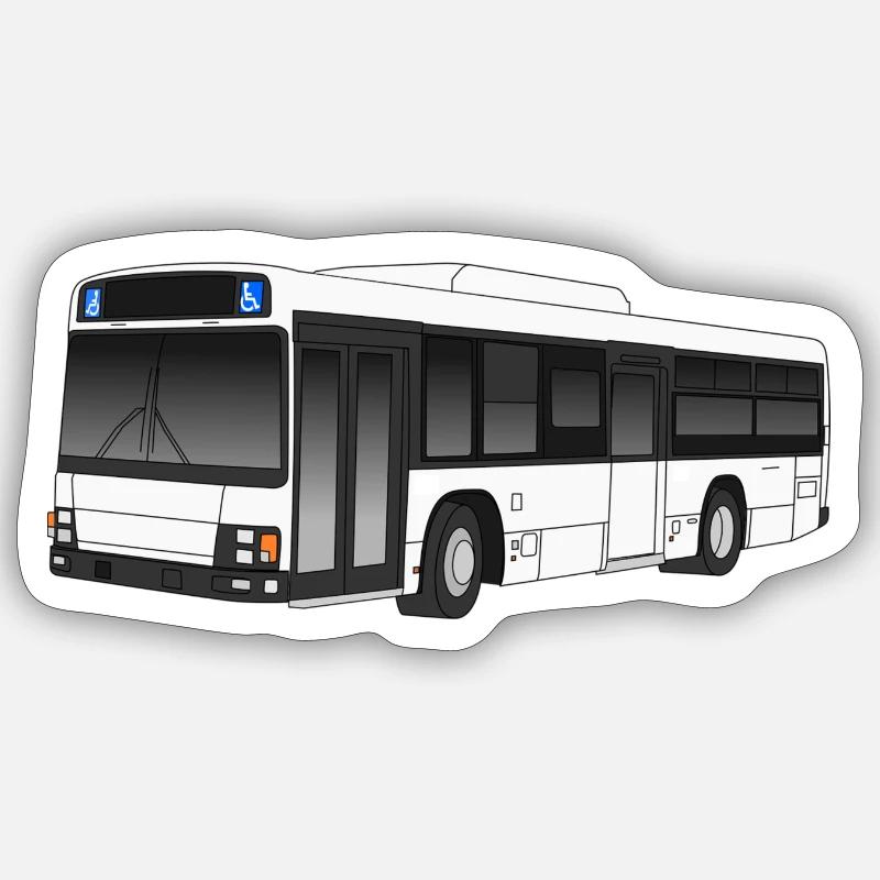 bus de service - Sticker taille S (10 x 10 cm) - blanc mat