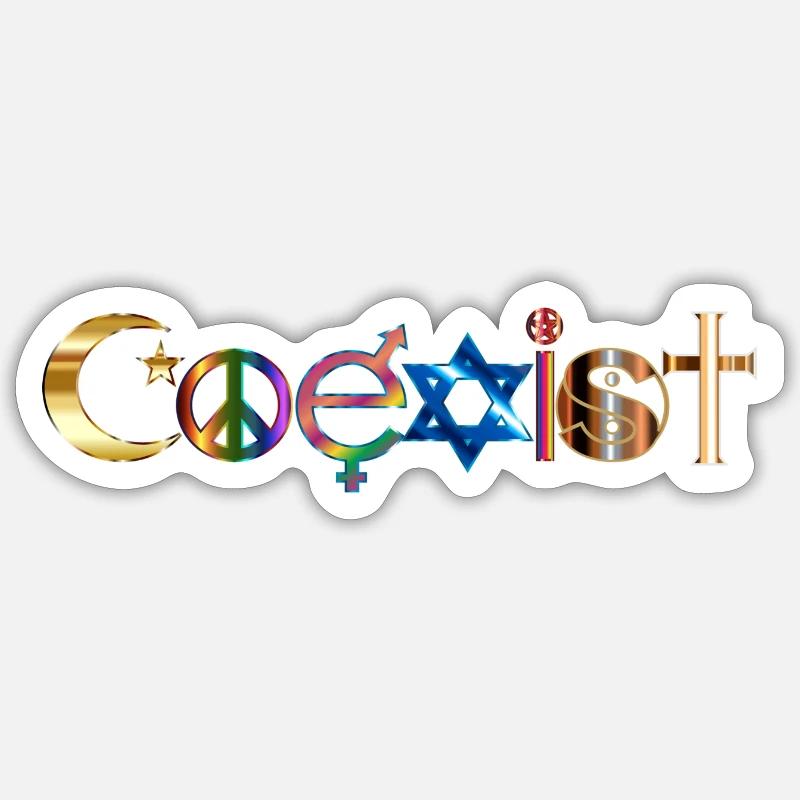 Koexistenz gemeinsam - Sticker Größe S (10 x 10 cm) - Mattweiß