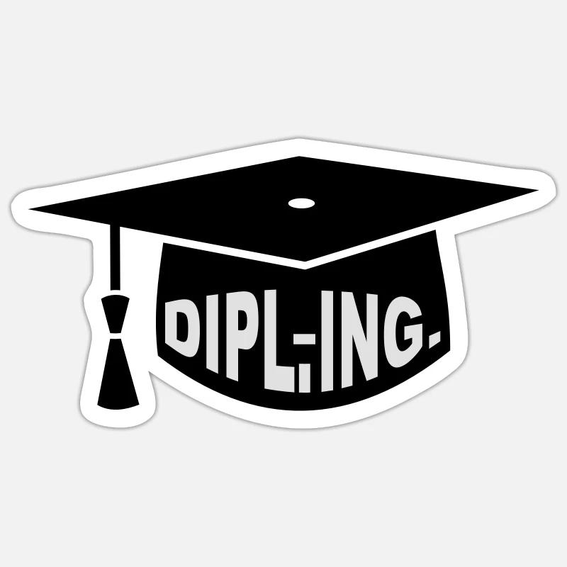 Diplom - Studium - Geschenk - Dipl. Ing. - Sticker Größe S (10 x 10 cm)