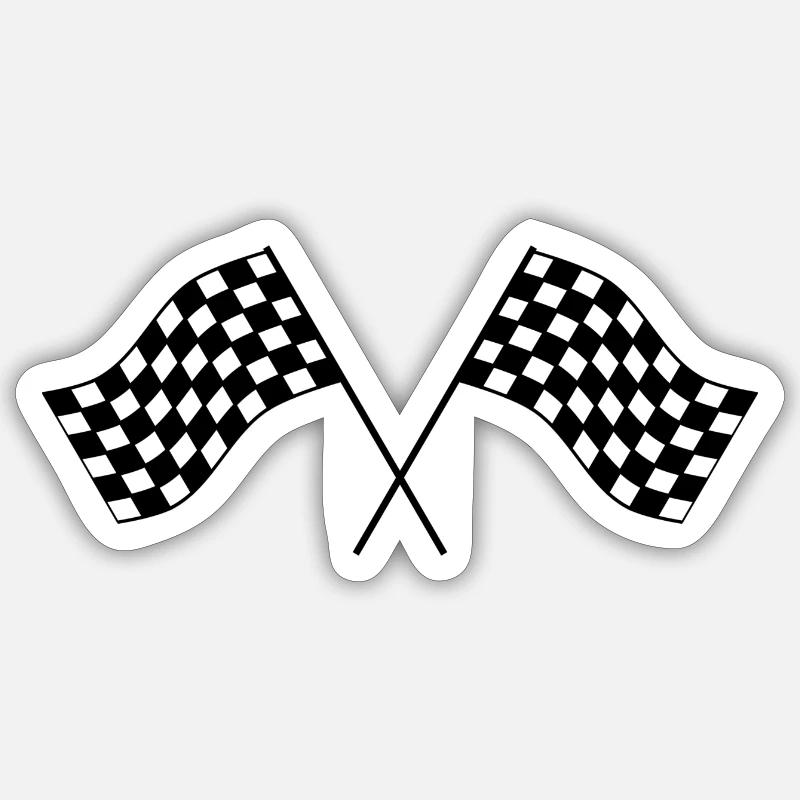 Drapeau à damier d’arrivée Flag Race End end station Idea Sticker taille S (10 x 10 cm)