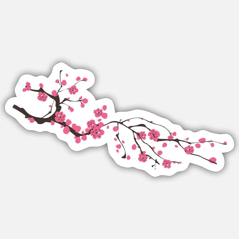 Ast mit Blumen Geschenk Geschenkidee Sticker Größe S (10 x 10 cm)