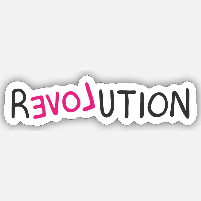révolution - Sticker taille S (10 x 10 cm) - blanc mat