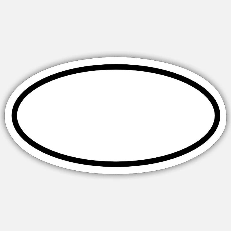 Math symbol - ellipse - Sticker size S (10 x 10 cm) - white matte