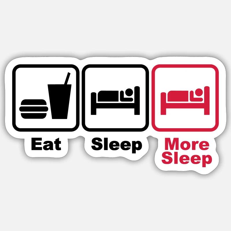 manger, dormir, plus 2c du sommeil - Sticker taille S (10 x 10 cm) - blanc mat