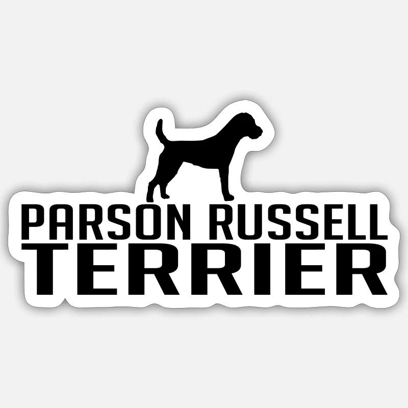 PARSON RUSSELL TERRIER Hunderasse Wilsigns Hunde - Sticker Größe S (10 x 10 cm) - Mattweiß