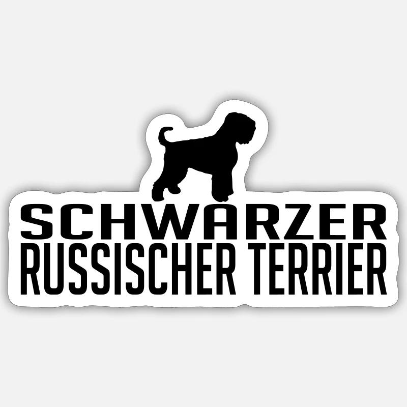 SCHWARZER RUSSISCHER TERRIER Hunderasse Wilsigns - Sticker Größe S (10 x 10 cm) - Mattweiß