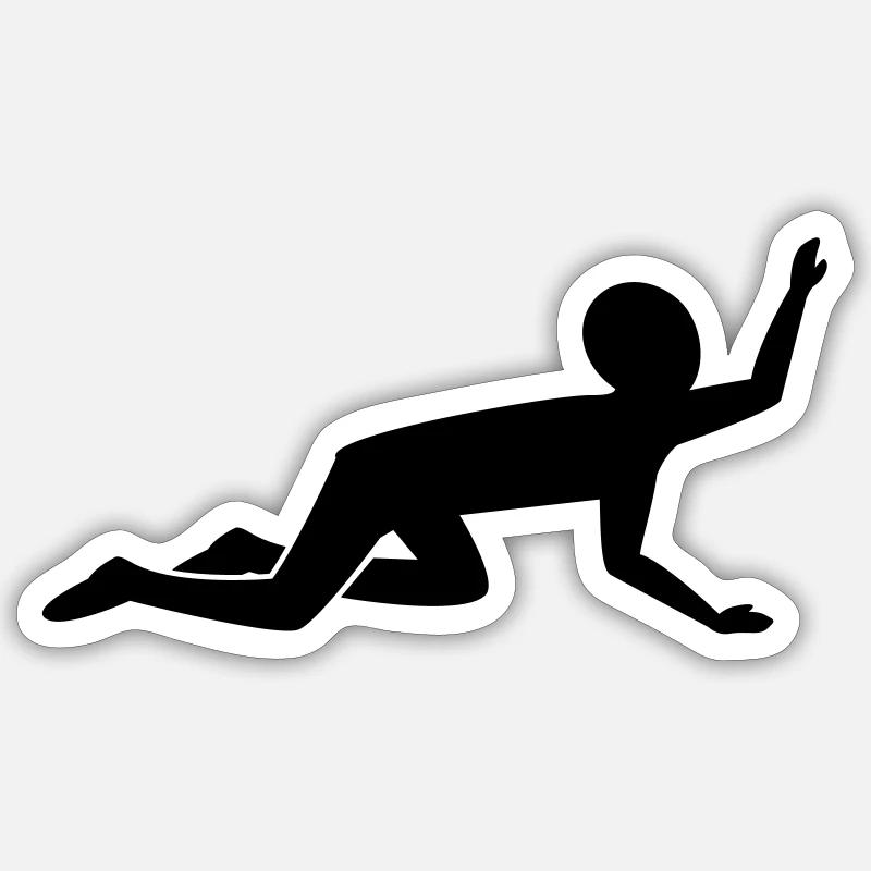 crawling_man - Sticker size S (10 x 10 cm) - white matte