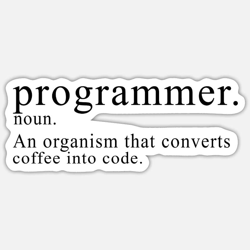 Programmeur - description des mots - Sticker taille S (10 x 10 cm) - blanc mat