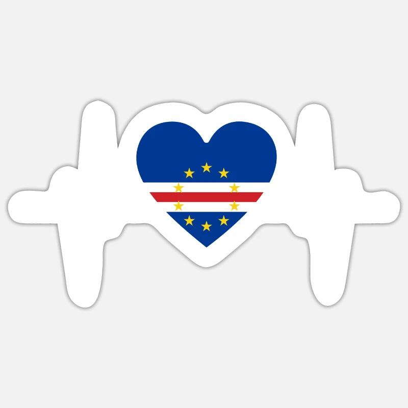 Cap-Vert Cape Verde Cabo Verde Cadeau De Drapeau Sticker taille S (10 x 10 cm)