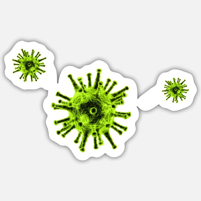 Corona Virus COVID19 - Sticker taille S (10 x 10 cm) - blanc mat