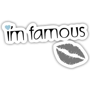 I'M FAMOUS - Sticker taille S (10 x 10 cm) - blanc mat - Devant